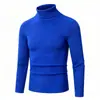 2026 Nuevo Jersey de Punto Rayado de Cuello Alto Ajustado para Hombre Otoño/Invierno Ropa de Punto Talla Grande Camisa Básica Casual