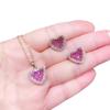 Brincos Banhados a Ouro com Zircônia Rubi suit Moda Deslumbrante Brincos de Prata Esterlina S925 Colar Joias Mulheres