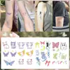 Pegatinas de Tatuaje de Mariposa de Hada Impermeables y de Larga Duración Estilo Ins Femenino Pequeñas Frescas Coloridas Brazo Clavícula Pecho Nicho Niñas