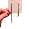 Pendientes Nuevos Estilo Coreano con Aguja Plateada Electrochapada y Recubrimiento de Oro Real Súper Fuerte, Pendientes de Hilo Largo con Circonita de Doble Uso
