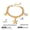 Pulsera Wanxing Estilo Europeo y Americano Acero Inoxidable Chapado en Oro de 18 Quilates Temática Oceánica con Conchas y Estrellas de Mar, Bestseller Transfronterizo, No se Desvanece, Pulsera Versátil