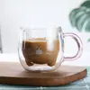 Atacado Criativo Desenho Animado Camada Dupla Animal Copo de Vidro Copo de Café Doméstico Copo de Urso Copo para Café da Manhã Suco de Leite