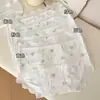 Nova Calcinha Feminina Estilo Japonês com Renda na Barra, Respirável, Forro Estendido Antibacteriano, Confortável Cintura Média Elástica