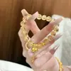 Nuevo brazalete de calabaza con borla estilo chino y cristal amarillo para mujer, nuevo diseño de nicho, exquisito y versátil, brazalete de imitación de cristal amarillo de regalo