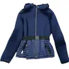 2026 Nueva Chaqueta Ligera de Plumas con Capucha Estilo Europeo Patchwork Corta Ajustada Abrigo de Moda Europea Tendencia para Mujer