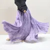 Falda plisada estilo Mori estilo chino de algodón y lino texturizado, línea A para mujer, talla grande, falda larga, cintura alta, adelgazante