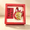Colgante 999 oro puro zodiaco oveja llavero decoración de coche regalo de promoción de apertura regalo del Festival Qixi regalo de transmisión en vivo zodiaco oveja