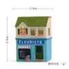Decoración Minimalista de Mini Casa Casual Estilo Japonés, Arreglo Floral de Musgo y Suculentas, Accesorio de Fotografía de Escritorio Estilo Homestay