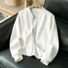 Sudadera Cardigan con Cuello Alto y Cremallera Chaqueta Corta para Mujer Primavera y Otoño Holgada Casual Deportiva Petite Chaqueta Uniforme de Béisbol