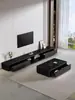 Mesa de centro de lujo simple de pie para la sala de estar, combinada con un mueble de TV, mesa de centro de vidrio engrosado, completa con tapicería suave