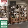 Estante de Almacenamiento para Juego de Té Estilo Chino Retro de Madera Maciza Estante para Té Vitrina Estante de Exhibición con Compartimentos de Almacenamiento de Pie
