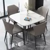Mesa de comedor cuadrada de mármol para casas pequeñas, juego simple de silla de recepción y oficina de reunión de mármol para balcón