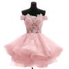 Estilo Nuevo Europeo y Americano Vestido de Bola de Malla Corto de un Hombro Lujo Nicho Boda Tul Vestido de Novia