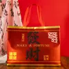 Bolsa de Regalo de Año Nuevo 2025 Bolsa del Día de Año Nuevo Tela No Tejida Roja Temática de Serpiente Bolsa Tote para Regalo