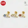 Arete de Aleación de Titanio G23 Clavo para Hélice de Oreja Stud de Hueso de Oreja Ojo de Caballo Estrella Stud de Oreja Cabeza de Repuesto para Arete de Aleación de Titanio F136 Circonita