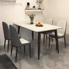 Mesa de jantar em pedra sinterizada, um conjunto de mesa e cadeiras de jantar moderno e minimalista para uso doméstico, nova mesa de jantar retangular 2026 para a sala de estar