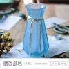 Vaso Vidro Transparente Sala de Estar Arranjo de Flores Escandinavo Hidropônico Bambu Rico Moderno Simples Garrafa de Flor Seca Cultura em Água Rabanete Verde Grande