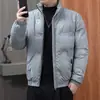 Chamarra de Plumas para Hombre Enbu, Nueva Invierno Casual de Moda Color Sólido Cuello Alto Abrigo de Invierno con Plumas de Pato Blanco para Hombre