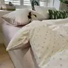 Juego de ropa de cama de algodón de cuatro piezas Clase A, nuevo estilo 2026, funda de edredón individual de gasa fruncida, sábana bajera, juego de tres piezas para cama de dormitorio 4