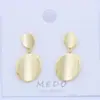 Pendientes de Aguja de Plata Transfronterizos Pendientes de Color Oro Real que Conservan el Color para Mujer Geométricos Redondos Cuadrados Ovalados Aleación Exquisitos Pendientes Brillantes