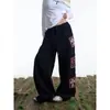 Directamente del fabricante: Pantalones de Chándal Retro Americanos Multibolsillos para Mujer, Pantalones Deportivos Casuales Rectos Holgados Grises con Cordón Piernas Anchas