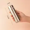 Taza térmica de acero inoxidable tamaño bolsillo, adecuada tanto para hombres como para mujeres, compacta y portátil, capacidad de 150 ml, diseño simple, color natural, cuerpo delgado y recto