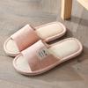 Chinelo de Casa Simples para Todas as Estações, Feito de Tecido de Linho, Adequado para Homens e Mulheres, Casais, Algodão e Linho, Respirável, Vazado, Confortável para Pisos de Madeira