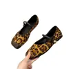 Zapatos Mary Jane bajos de punta cuadrada para mujer, nuevo estilo otoño 2026, suela plana, resistentes al desgaste, estampado de leopardo, mocasines retro franceses