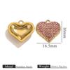Colgante DIY de diamante con forma de corazón chapado en oro al vacío de acero inoxidable, collar de amor hueco, accesorios de joyería al por mayor