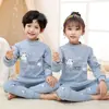 Conjunto de Ropa Interior de Algodón para Niños Ropa y Pantalones de Otoño para Niños Pijamas 100% Algodón para Niñas Pijamas para Niños Mayores Ropa Térmica de Algodón