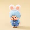 Disfraz de Oso con Orejas de Conejo Flocado Monchhichi Peluche Lindo Accesorios Personalizados DIY Cadena para Teléfono Llavero Colgante Venta al por Mayor