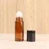 30ml Óleo Essencial Marrom Frasco Grande com Rolo Bola de Vidro Transparente Bola de Rolamento de Vidro Frasco de Rolamento para Dor Doterra Youlefang