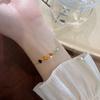 Pulsera de acero de titanio de nuevo estilo, que no se decolora, para mujer, con esmalte de gota de colores, 5 caritas sonrientes, diseño de nicho de lujo ligero, regalo para Tanabata