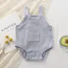 Tirantes para Bebé Traje de Jetsuit Estilo Ins Bolso Chaleco para Bebé Ropa de Pedo Algodón de Agujero Alta Elasticidad Transpirable Pijama para Recién Nacido