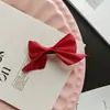 Pasador de Pelo con Lazo Borgoña Retro Clip para el Cabello Infantil de Año Nuevo Clip Lateral para Niña Dulce Accesorio para el Cabello Trenzado Tocado