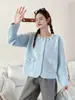 Abrigo suéter de punto de cuello redondo de un solo botón estilo coreano, nuevo modelo otoño e invierno 2026, cárdigan de punto de terciopelo de visón sintético dulce y suave para mujer