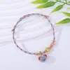 Pulsera Trenzada Multicolor Estilo Nacional con Colgante de Aleación Esmaltada, Ajustable, Accesorio de Mano Estilo Nacional de Paz y Buena Suerte