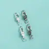 Hebilla de Botón de Plata de Ley S925 Flor de Cerezo Flor de Durazno Hebilla de Doble Anillo Signo de Interrogación Hebilla para Pulsera de Cuerda Trenzada DIY Accesorios de Hebilla de Cola para Collar