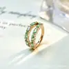 Aretes de anillo brillantes de doble capa con corte marquise de aleación de titanio F136 en dorado, Aretes para piercing labial de titanio G23 con rosca interna y circonita