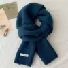 Cachecol Tricotado Estilo Coreano para Mulheres Outono e Inverno 2024 Simples Engrossado Quente Cachecol de Estudante Fashionável Versátil Protetor de Pescoço Imitação de Lã