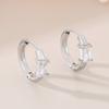 Fuente de AliExpress joyería moda simple diseño de pendiente de cristal cuadrado alta calidad acero inoxidable hebilla de oreja multicolor