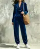 Comercio exterior europeo y americano sitio independiente Shopee nuevo estilo para mujer cuello de oscilación manga larga pantalón jogger de chándal traje casual suministro