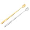 Colher de Aço Inoxidável Coreano 304 Colher de Café Doméstica Espessada Dourada Criativa Quadrada Colher de Gelo Mexedor de Leite Utensílio de Mesa