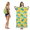 Toalla de playa plegable de gran tamaño 80X160, toalla de baño estampada, toalla de playa integrada, bolsa integrada, portátil