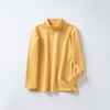 Camisa Térmica de Base Quente Outono e Inverno para Crianças, Top de Outono Estilo Coreano com Gola Média para Meninos, Roupa Íntima Lisa de Meia-Gola para Bebês Meninas