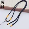 Collar Colgante de Brújula de Ocho Tesoros Giratoria Hueca con Filigrana Dorada de Venta Caliente en Transmisión en Vivo para Mujer con Cadena de Suéter de Cuerda Trenzada Hecha a Mano Estilo Chino