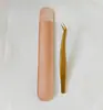 Pinzas de Precisión para Pestañas Postizas, Pinzas de Acero Inoxidable Ultraafiladas para Injerto de Pestañas, Pinzas Aplicadoras de Pestañas con Tratamiento Térmico Arenado