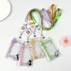 Conjunto de porta-crachá de estudante com cartão deslizante, cartão transparente de campus, bolsa para cartão de refeição, conjunto de identificação com foto love bean, capa protetora, atacado para homens e mulheres