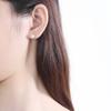 Lindos pendientes de plata de ley s925 para hombres y mujeres, sencillos, huecos, con forma de corazón, redondos, con un solo diamante y circonita, pendientes de plata para parejas, venta al por mayor