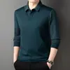 Camisa casual de manga larga para hombre, sin costuras, a rayas, de una sola cara, imitación de dos piezas, holgada, resistente a las arrugas, para primavera y otoño